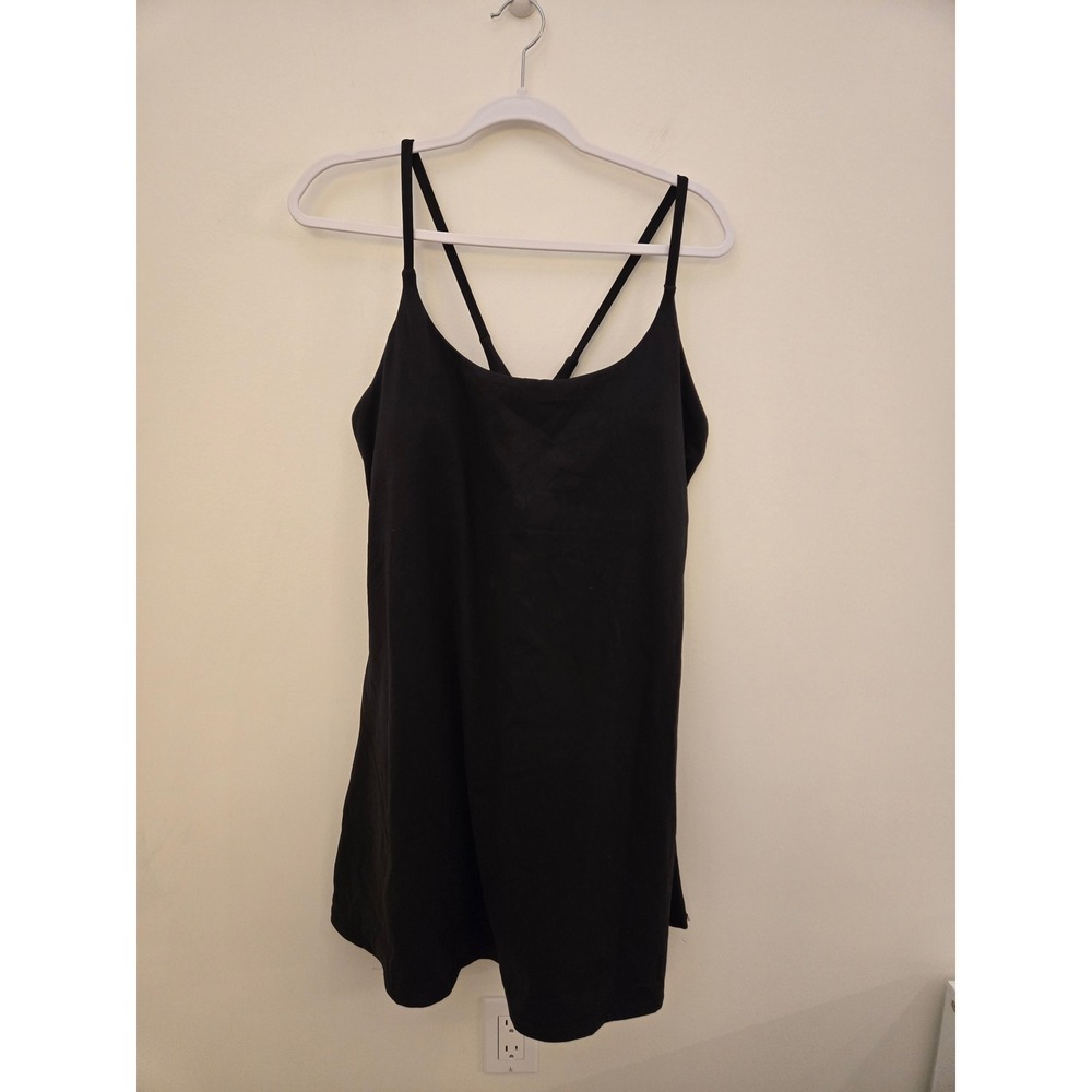 NWT Halara Everyday Active Dress 2X Black Crisscross Back Built In Shorts